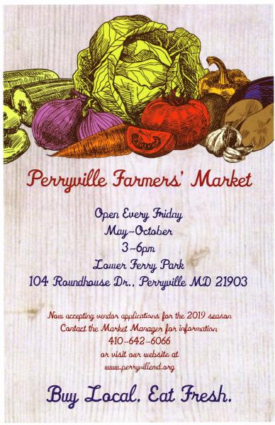 Farmer's Market flyer - with drawings of vegetables